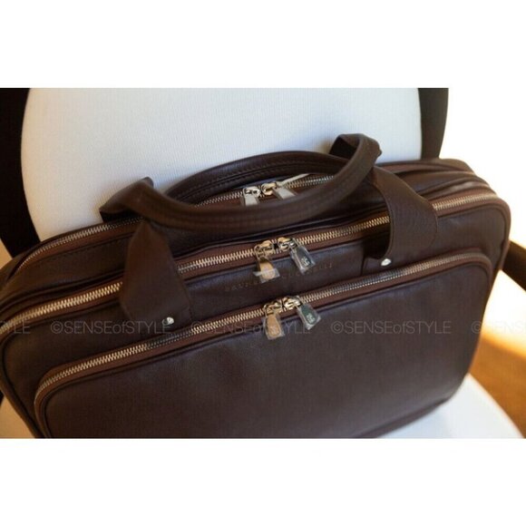 Brunello Cucinelli briefcase brown leather work bag Men's gift - Picture 3 of 12